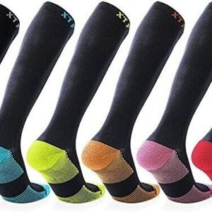 TagCo USA EF-6QUICS-MIX-M Copper Infused Knee Socks44; Medium44; Pack of 6